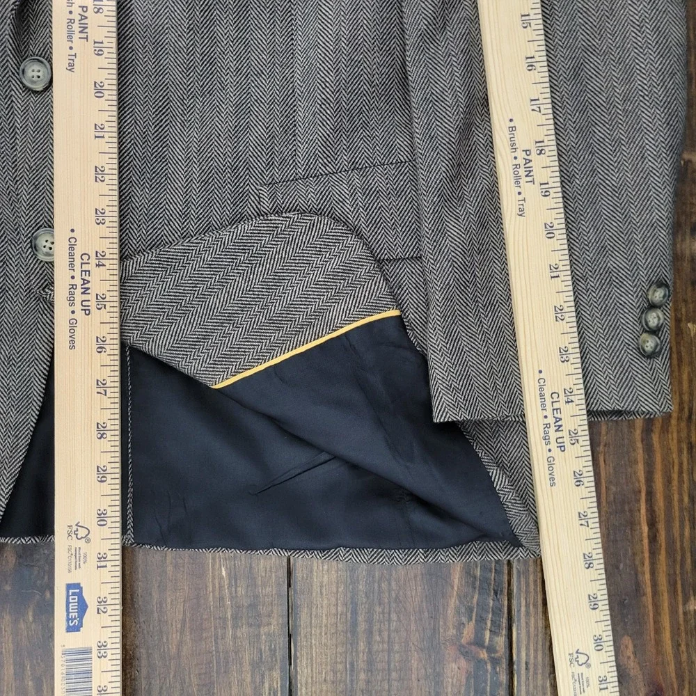 Sterling & Hunt Men's Tweed Sport Coat Blazer‎ Brown Herringbone Size About 44R